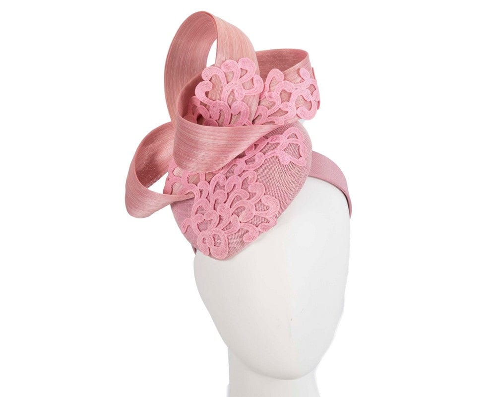Cupids Millinery Women's Hat Pink Stunning pink pillbox fascinator with lace by Fillies Collection