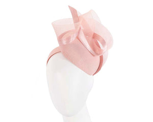 Cupids Millinery Women's Hat Pink Tall pink pillbox fascinator