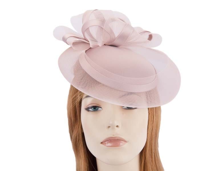 Cupids Millinery Women's Hat Pink Tea rose custom made cocktail pillbox