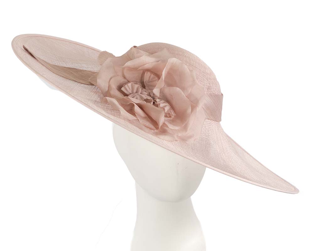 Cupids Millinery Women's Hat Pink Wide brim pink designers hat by Cupids Millinery Melbourne