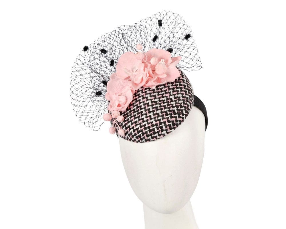 Cupids Millinery Women's Hat Pink Winter racing pillbox fascinator by Fillies Collection
