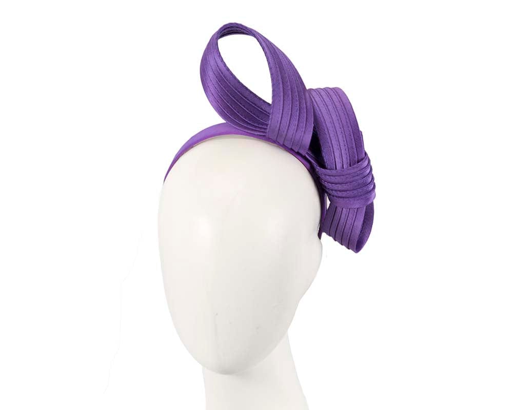 Cupids Millinery Women's Hat Purple Curled purple fascinator by Max alexander