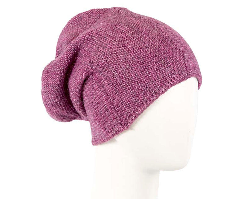 Cupids Millinery Women's Hat Purple European made woven purple beanie