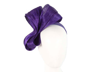 Cupids Millinery Women's Hat Purple Exclusive purple silk abaca bow by Fillies Collection