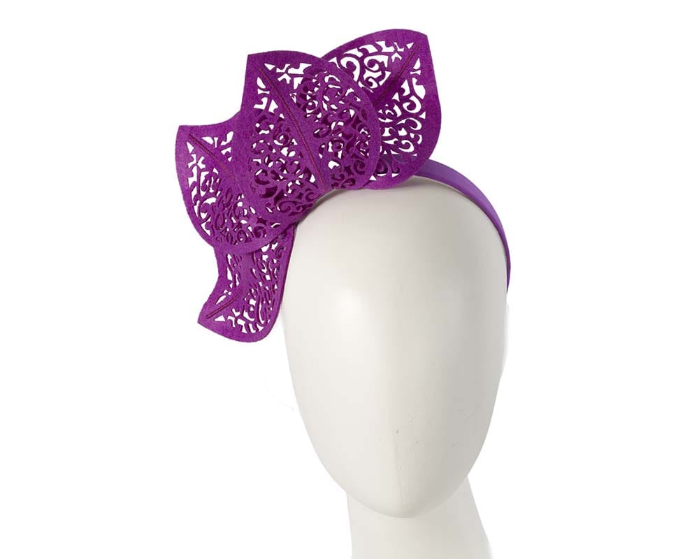 Cupids Millinery Women's Hat Purple Modern purple racing fascinator by Max Alexander