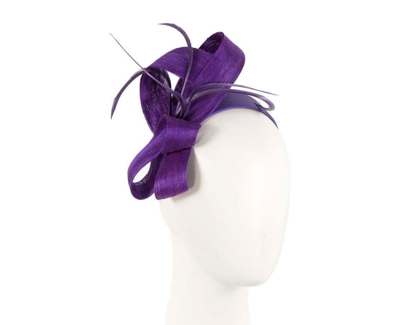 Cupids Millinery Women's Hat Purple Purple abaca loops and feathers racing fascinator by Fillies Collection