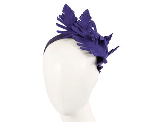 Cupids Millinery Women's Hat Purple Purple felt leafs winter racing fascinator by Max Alexander