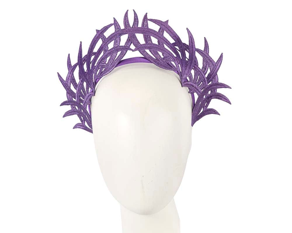 Cupids Millinery Women's Hat Purple Purple lace crown fascinator by Max Alexander