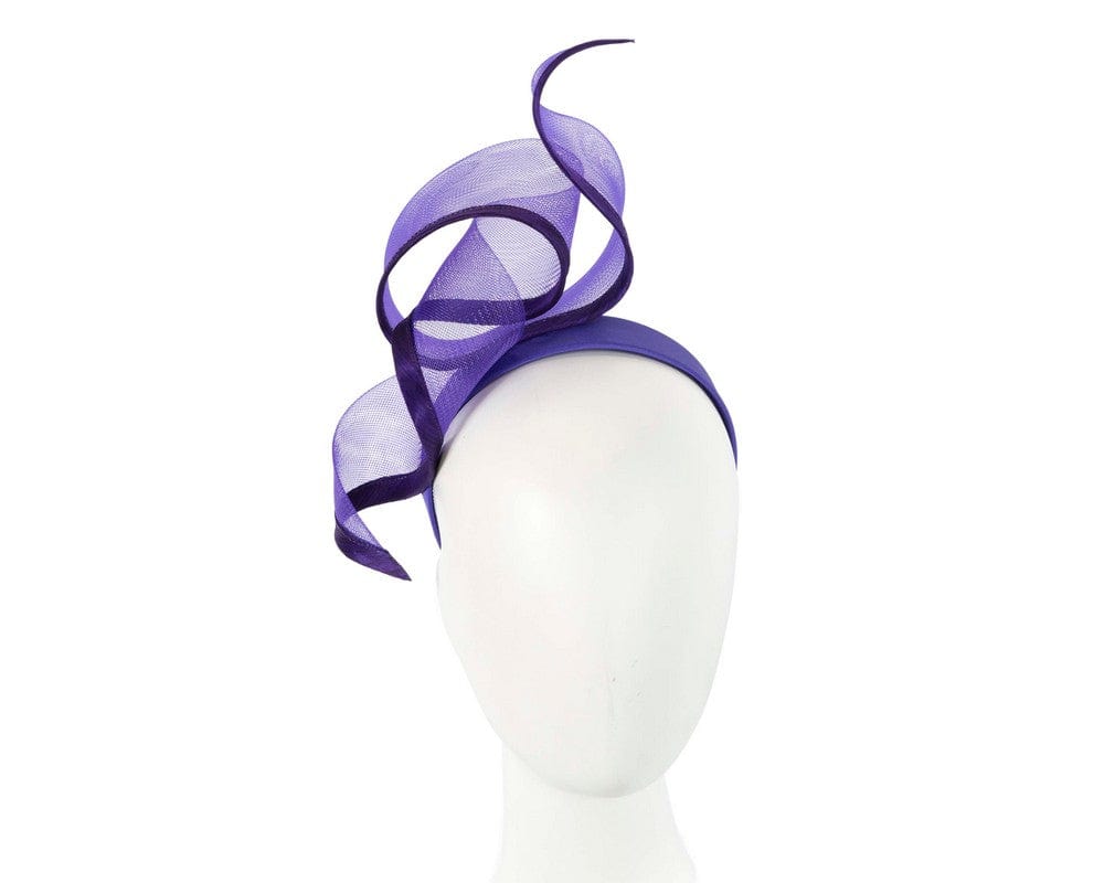 Cupids Millinery Women's Hat Purple Sculptured purple racing fascinator by Fillies Collection