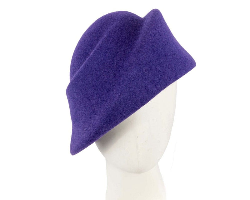 Cupids Millinery Women's Hat Purple Unique purple ladies winter felt fashion hat