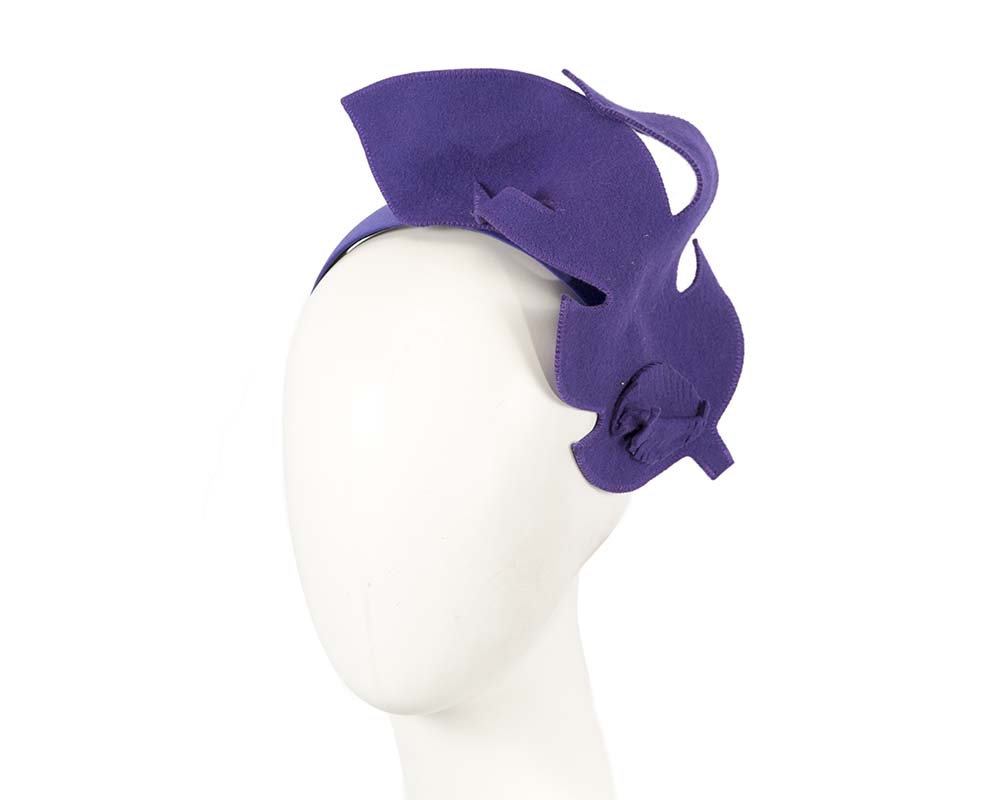 Cupids Millinery Women's Hat Purple Unusual purple felt Max Alexander fascinator for races buy online in Australia