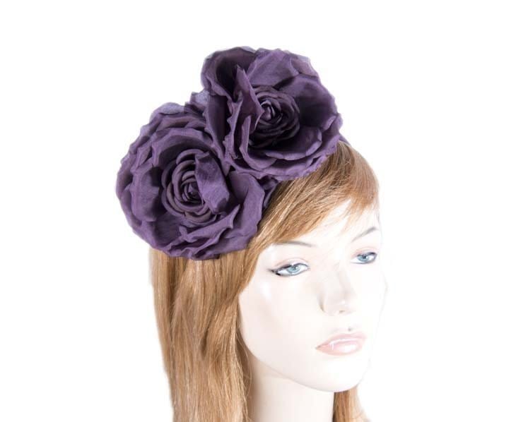 Cupids Millinery Women's Hat Purple Wine purple flower headband fascinator