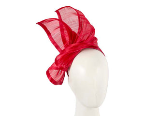 Cupids Millinery Women's Hat Red Bespoke red silk abaca racing fascinator by Fillies Collection