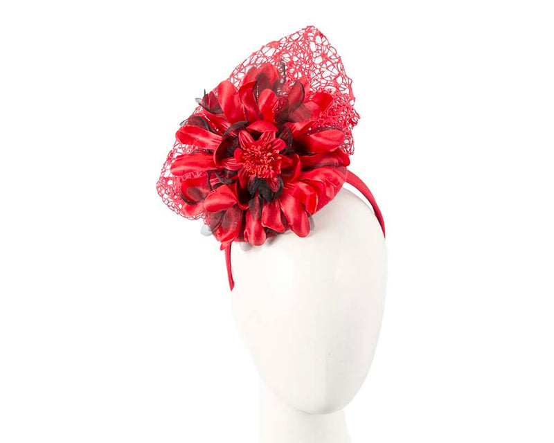 Cupids Millinery Women's Hat Red Bespoke red winter racing fascinator