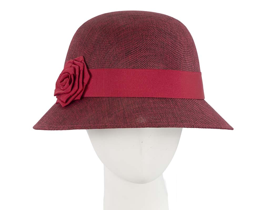 Cupids Millinery Women's Hat Red/Burgundy Burgundy red cloche hat