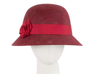 Cupids Millinery Women's Hat Red/Burgundy Burgundy red cloche hat