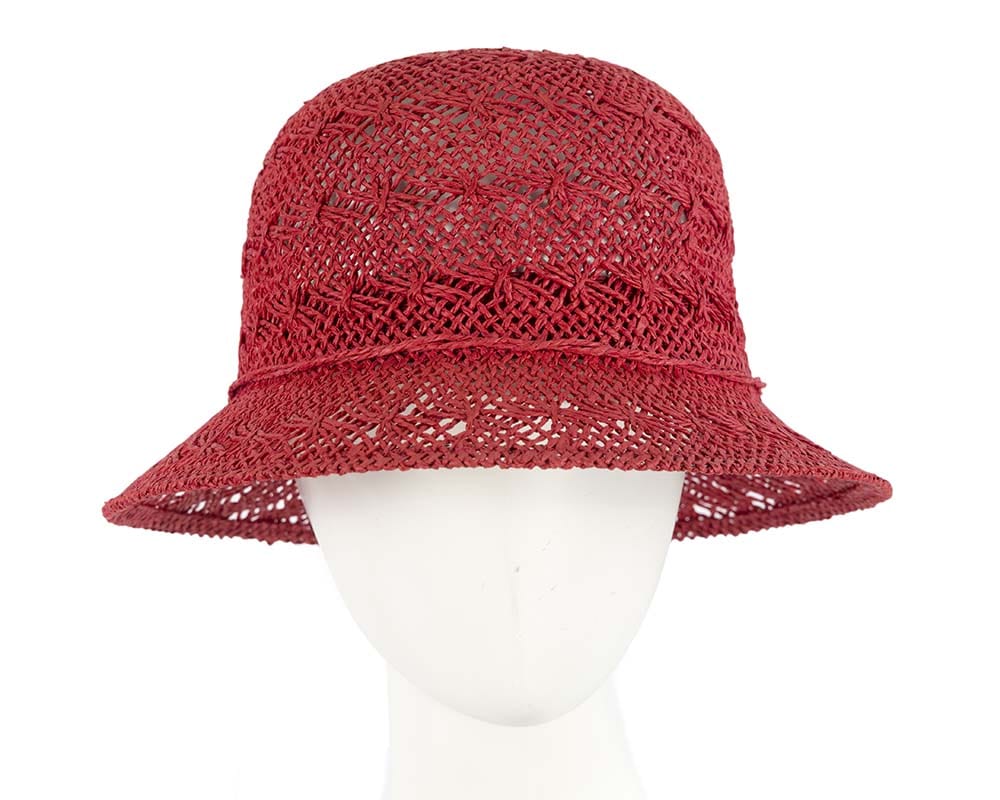 Cupids Millinery Women's Hat Red Crocheted red cloche hat