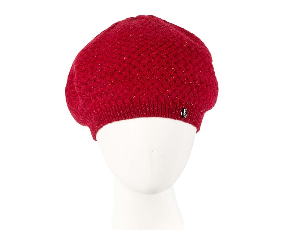 Cupids Millinery Women's Hat Red Crocheted wool red beret by Max Alexander