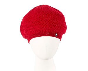 Cupids Millinery Women's Hat Red Crocheted wool red beret by Max Alexander