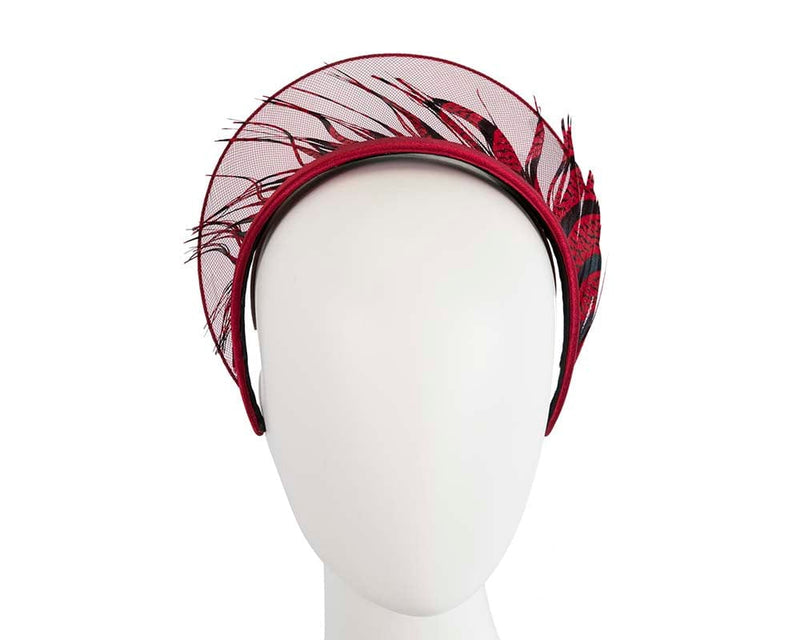 Cupids Millinery Women's Hat Red Exclusive red feather crown fascinator