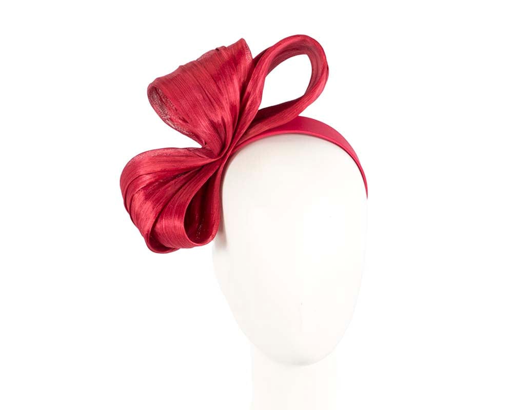Cupids Millinery Women's Hat Red Exclusive red silk abaca bow by Fillies Collection