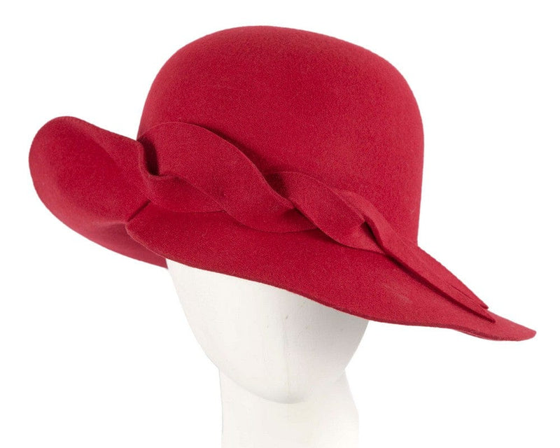 Cupids Millinery Women's Hat Red Exclusive wide brim red felt hat by Max Alexander