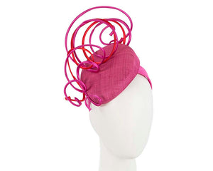 Cupids Millinery Women's Hat Red/Fuchsia Designers fuchsia and red pillbox fascinator by Fillies Collection