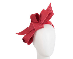 Cupids Millinery Women's Hat Red Large red bow racing fascinator by Max Alexander