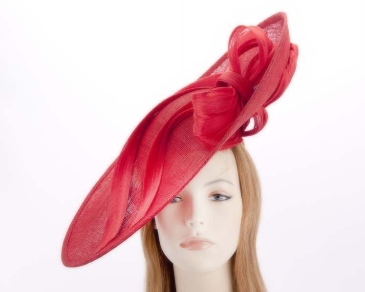 Cupids Millinery Women's Hat Red Large red fascinator hat for Melbourne Cup Ascot races buy online in Aus S131R