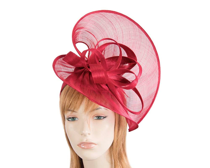 Cupids Millinery Women's Hat Red Large red silk abaca heart fascinator