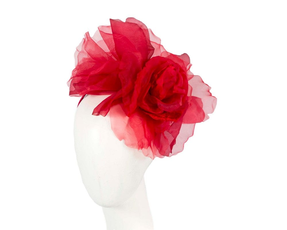 Cupids Millinery Women's Hat Red Large red silk flower fascinator by Fillies Collection