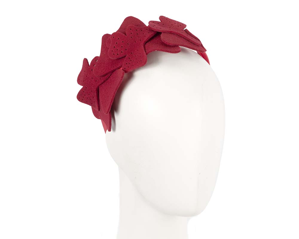 Cupids Millinery Women's Hat Red Petite red felt fascinator by Max Alexander