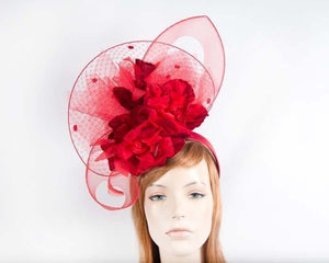 Cupids Millinery Women's Hat Red Red bespoke fascinator