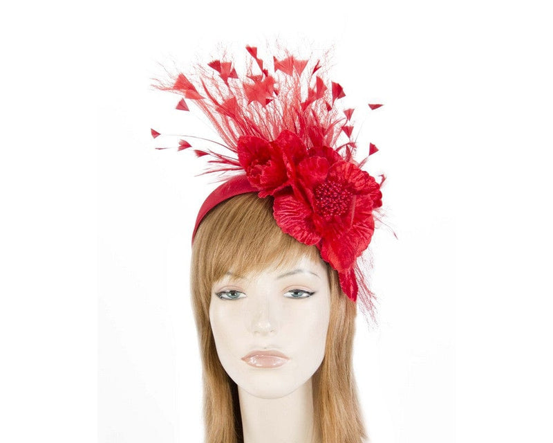 Cupids Millinery Women's Hat Red Red designers flower fascinator