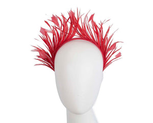 Cupids Millinery Women's Hat Red Red feather crown fascinator by Max Alexander