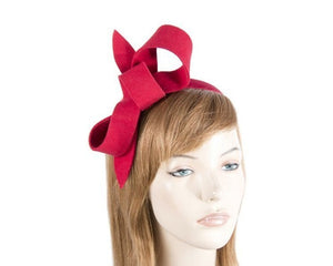 Cupids Millinery Women's Hat Red Red felt bow fascinator