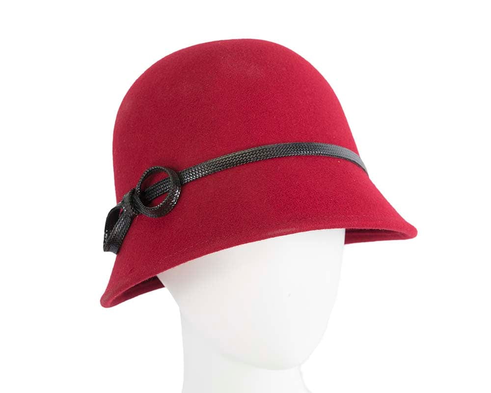 Cupids Millinery Women's Hat Red Red felt bucket hat by Max Alexander