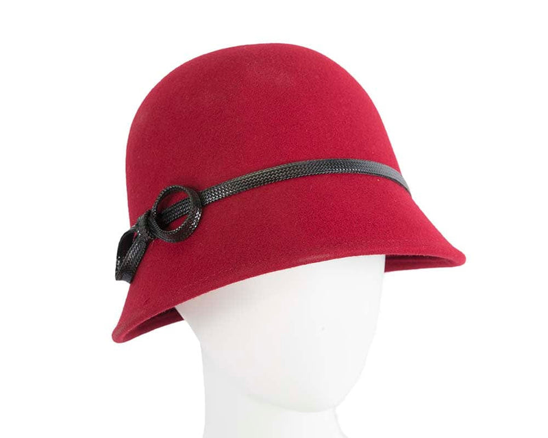 Cupids Millinery Women's Hat Red Red felt bucket hat by Max Alexander