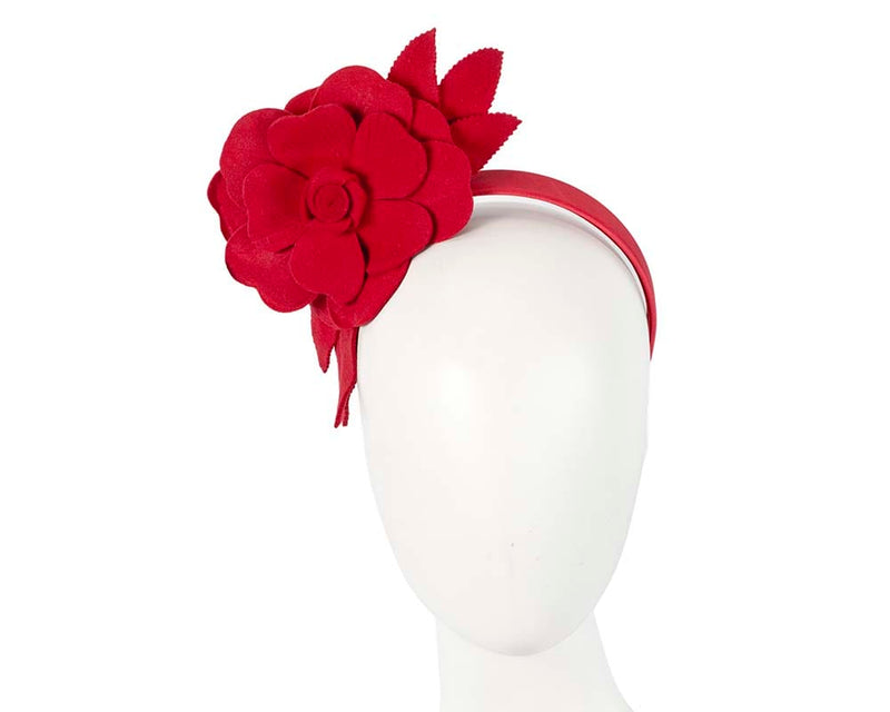 Cupids Millinery Women's Hat Red Red felt flower fascinator by Max Alexander