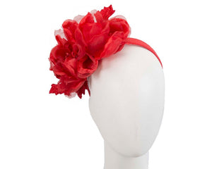 Cupids Millinery Women's Hat Red Red flower fascinator by Fillies Collection