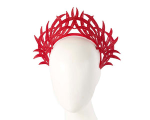 Cupids Millinery Women's Hat Red Red lace crown fascinator by Max Alexander