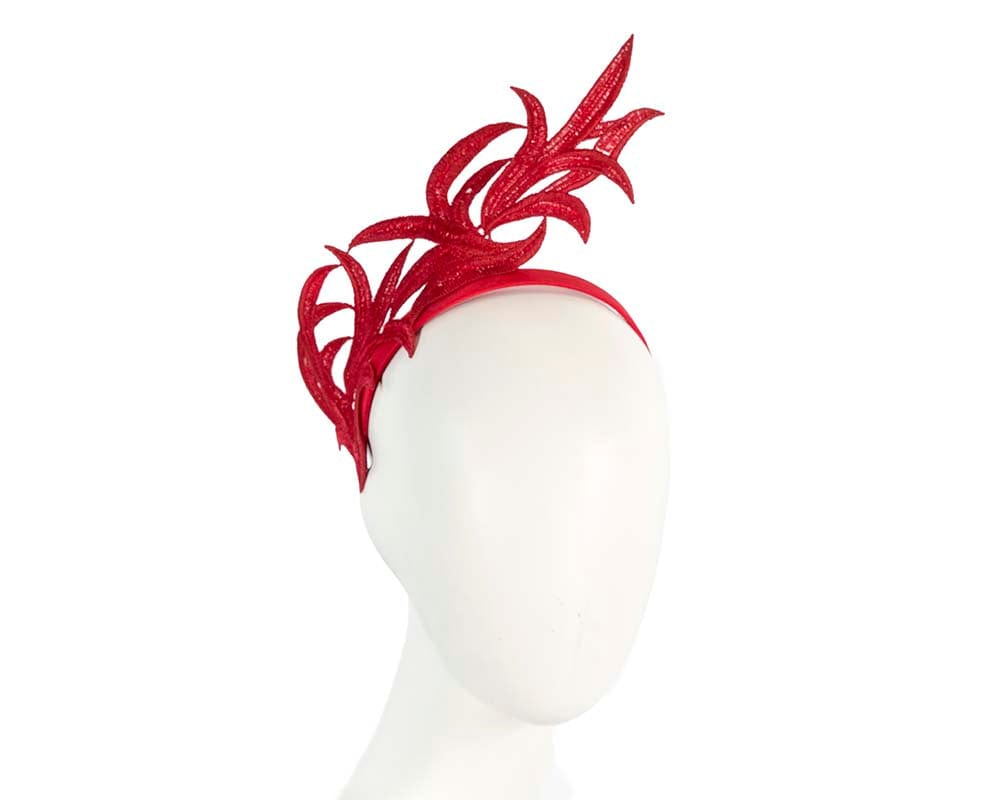 Cupids Millinery Women's Hat Red Red lace crown fascinator headband by Max Alexander