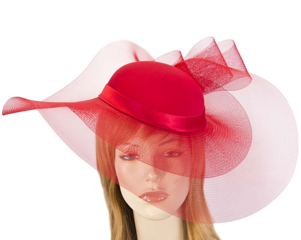 Cupids Millinery Women's Hat Red Red large brim custom made ladies hat