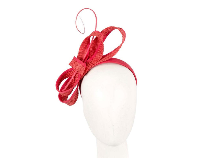 Cupids Millinery Women's Hat Red Red loops and feather fascinator by Max Alexander