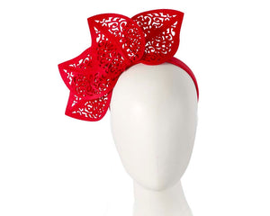 Cupids Millinery Women's Hat Red Red modern racing fascinator by Max Alexander