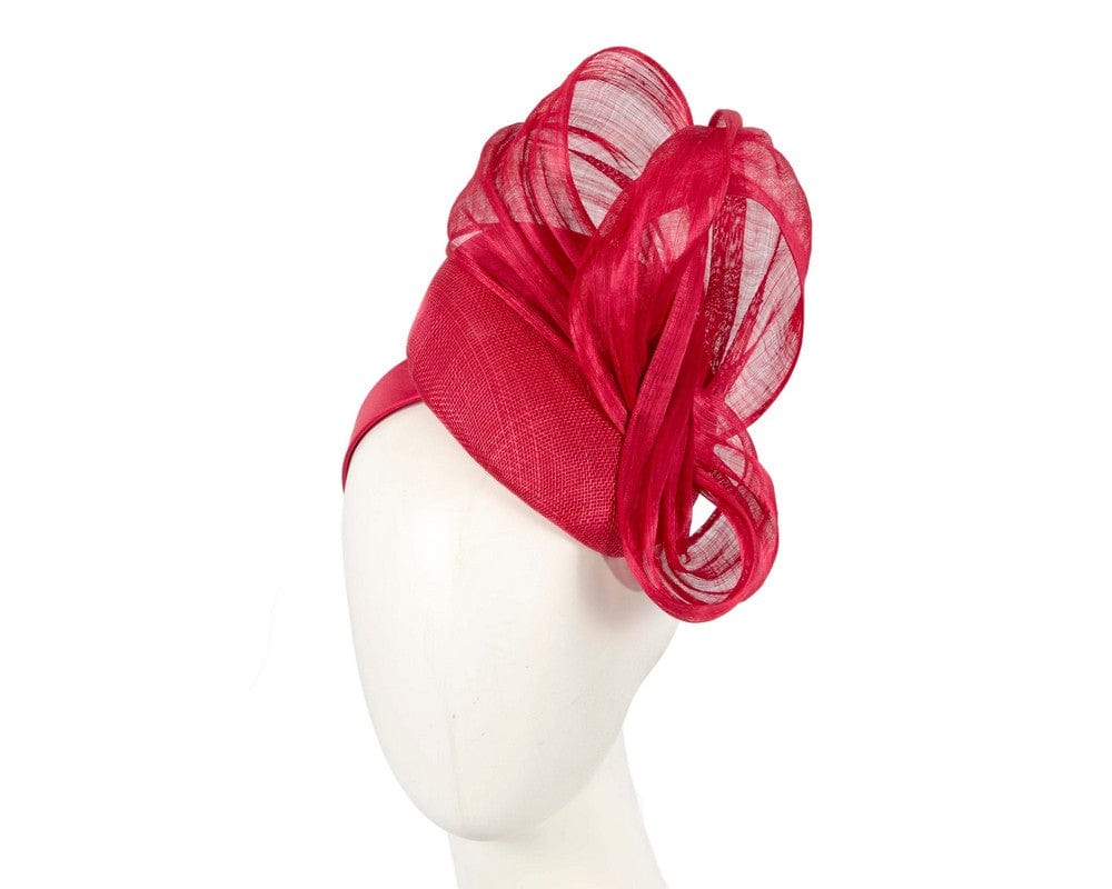 Cupids Millinery Women's Hat Red Red pillbox fascinator with silk abaca bow by Fillies Collection