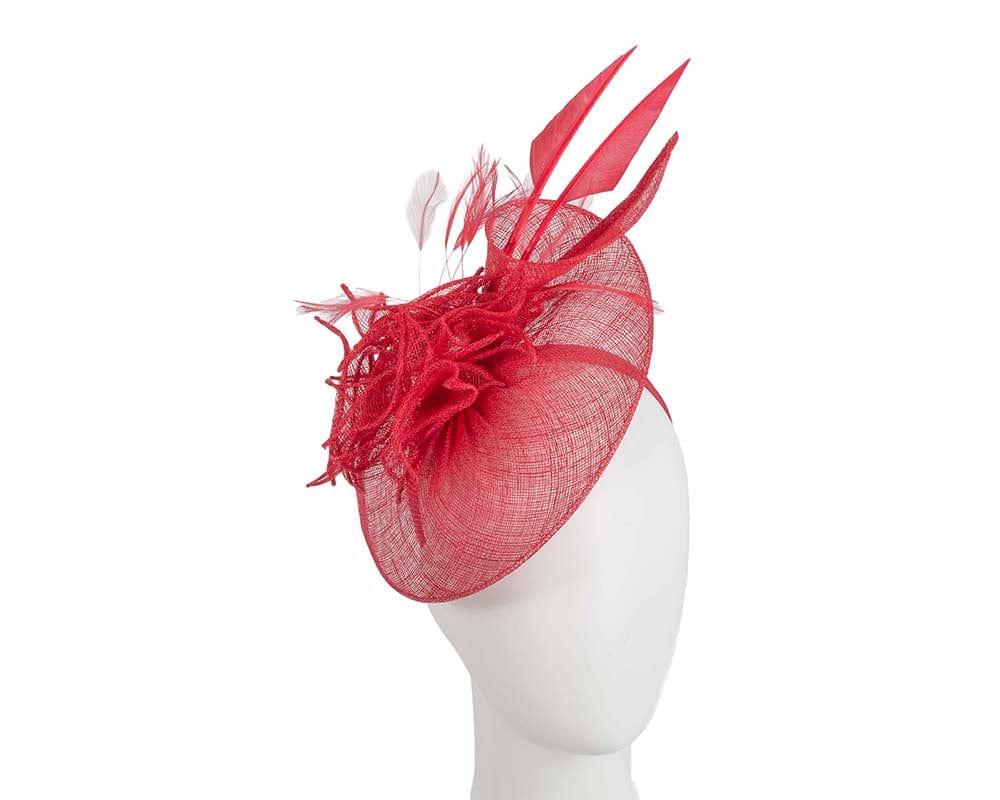 Cupids Millinery Women's Hat Red Red sinamay racing fascinator by Max Alexander