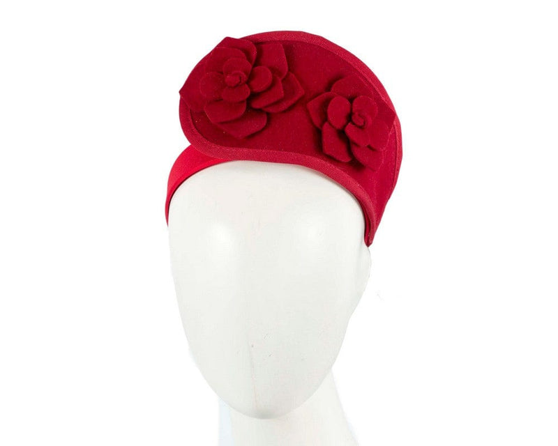 Cupids Millinery Women's Hat Red Red tall winter racing crown fascinator