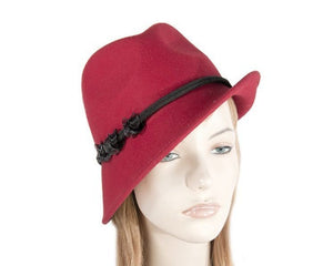 Cupids Millinery Women's Hat Red Red trilby felt hat