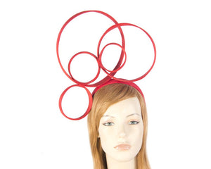 Cupids Millinery Women's Hat Red Sculptured red fascinator